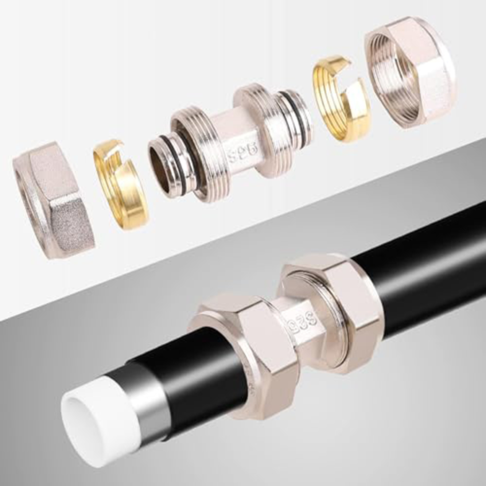 Compression Fitting Brass - قطعتان من وصلات خطوط الهواء المصنوعة